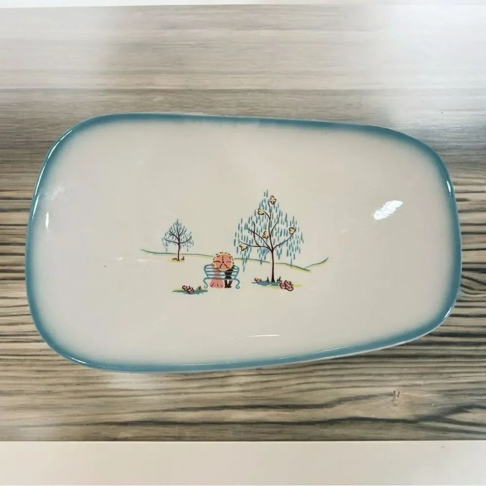 Brock Pottery Forever Yours Vintage MCM Platter